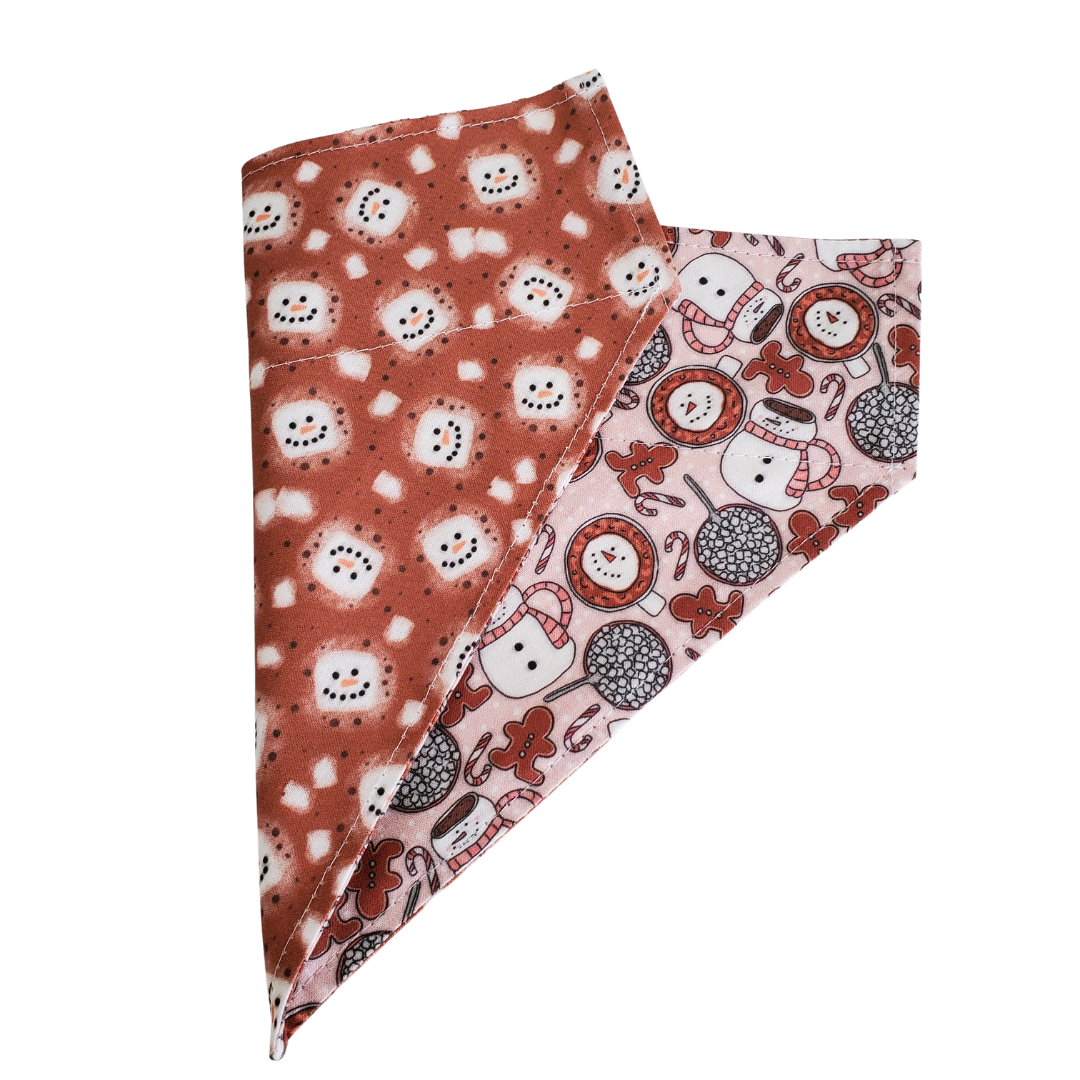 Hot Cocoa Snowman Collar Bandana