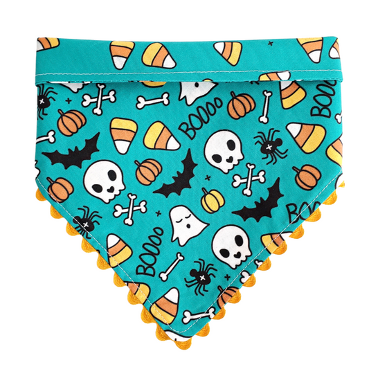 Teal Halloween Collar Bandana