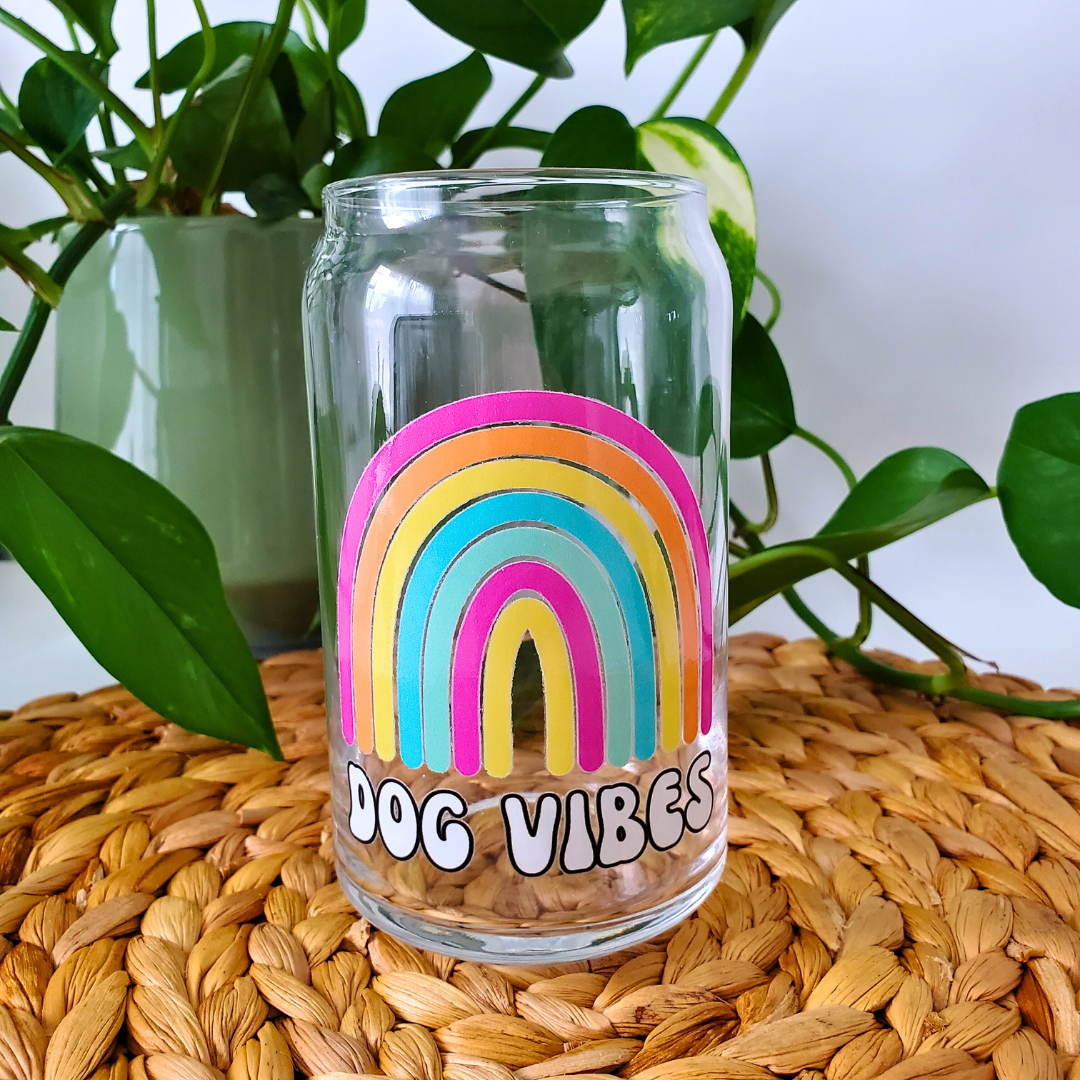 Dog Vibes 16 oz. Beer Can Glass