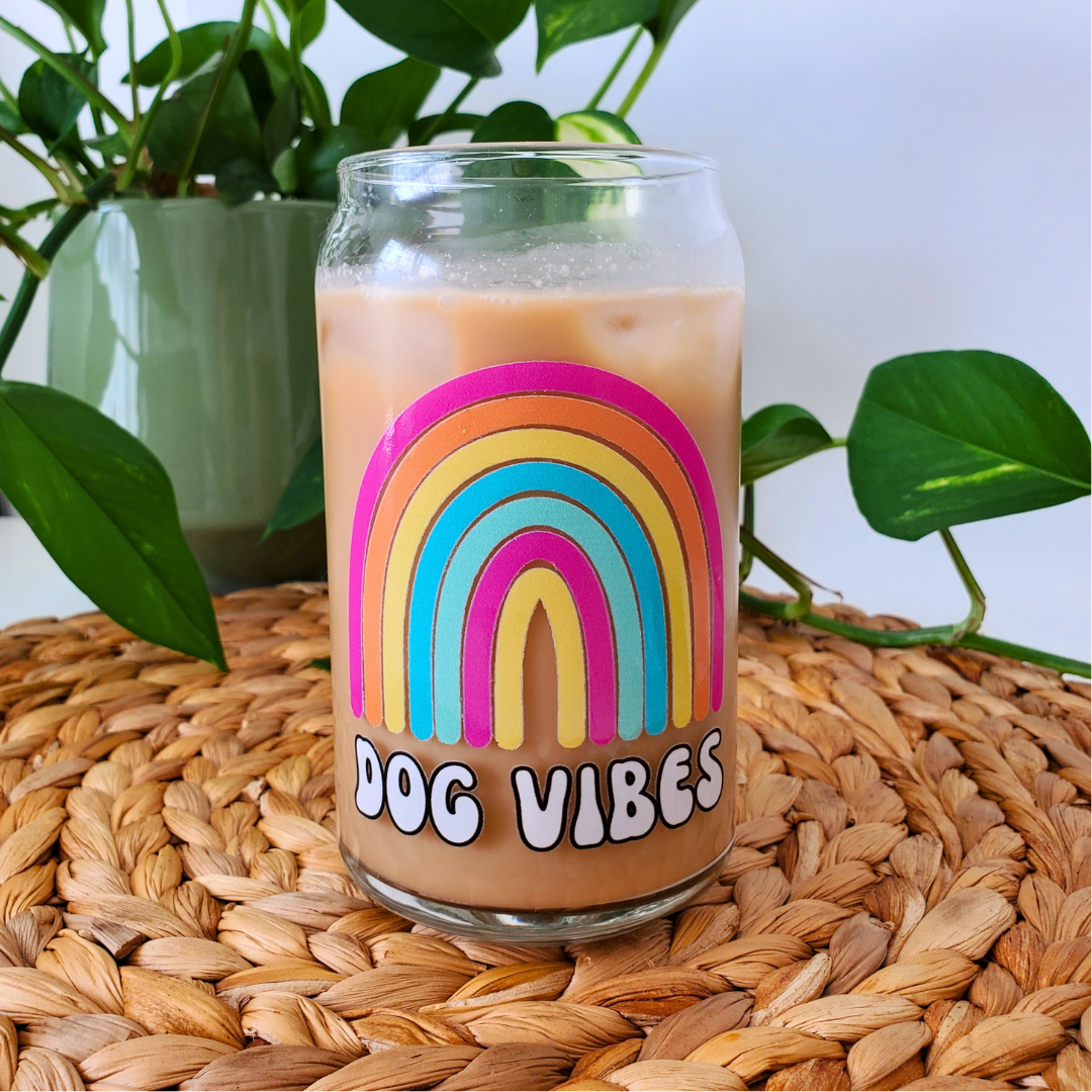 Dog Vibes 16 oz. Beer Can Glass