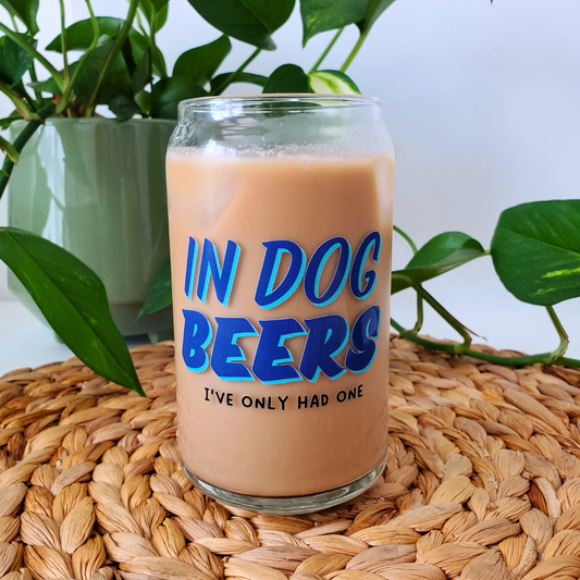 In Dog Beers 16 oz. Beer Can Glass