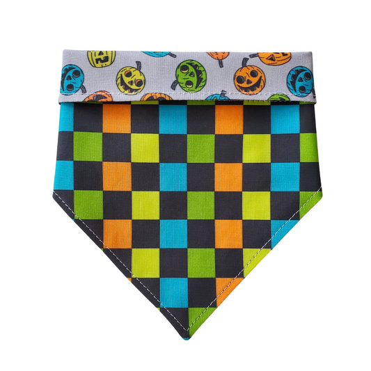 Halloween Check Collar Bandana