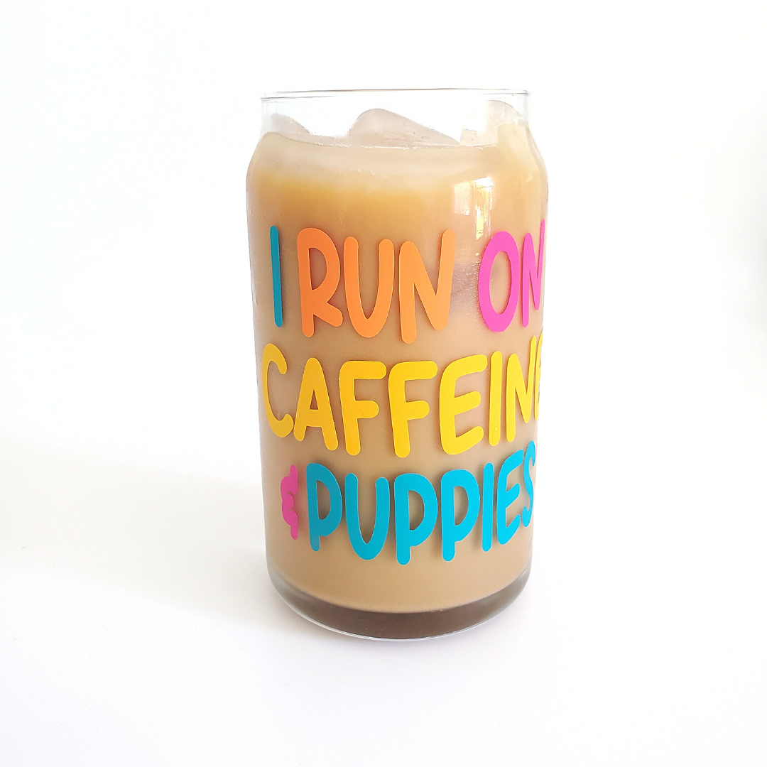 Caffeine & Puppies Glass