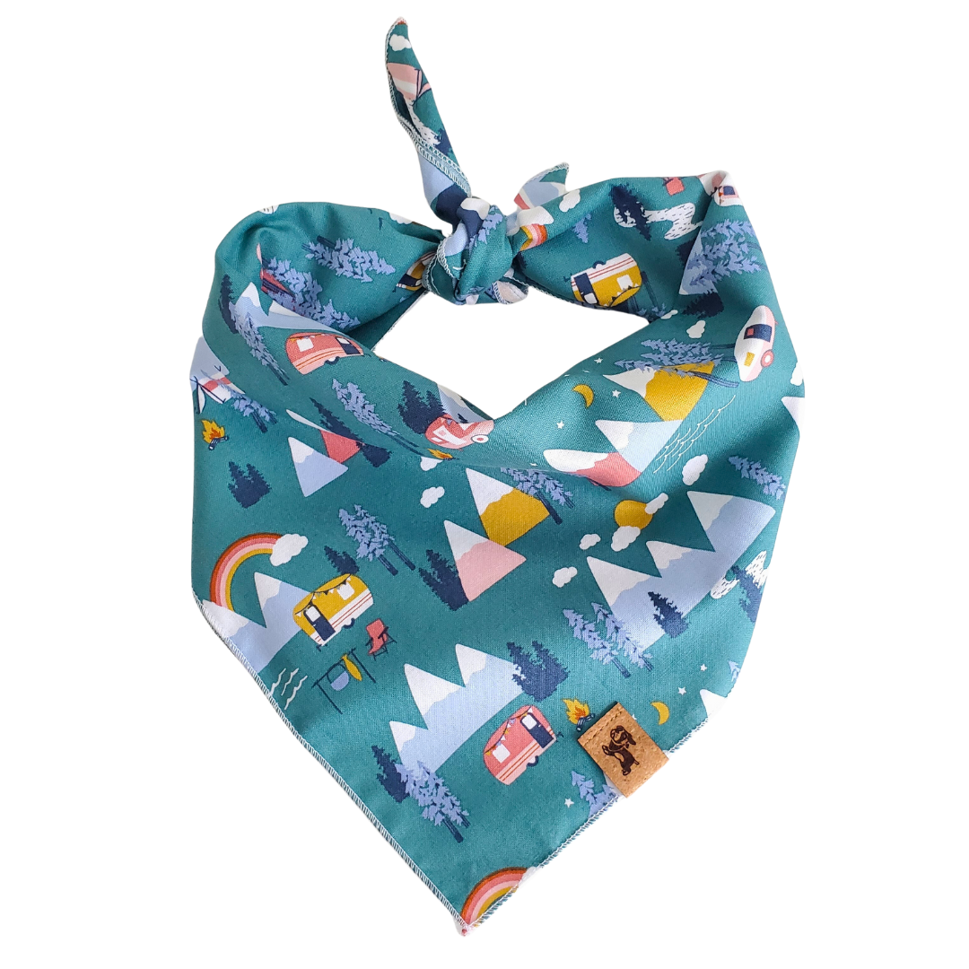 Retro Campers Tie-on Dog Bandana