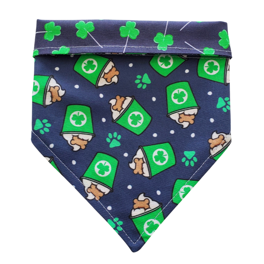 Shamrocks & Pup Cups Collar Bandana