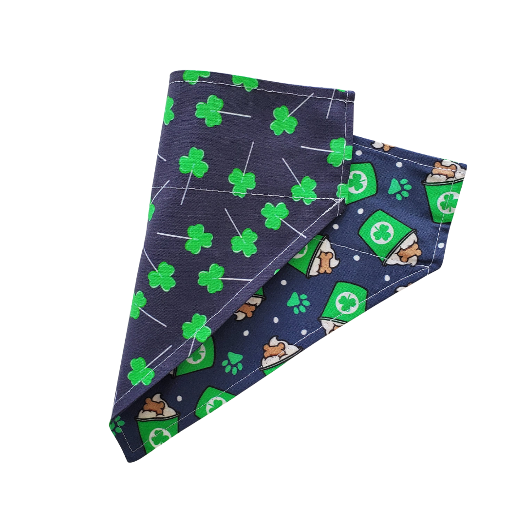 Shamrocks & Pup Cups Collar Bandana