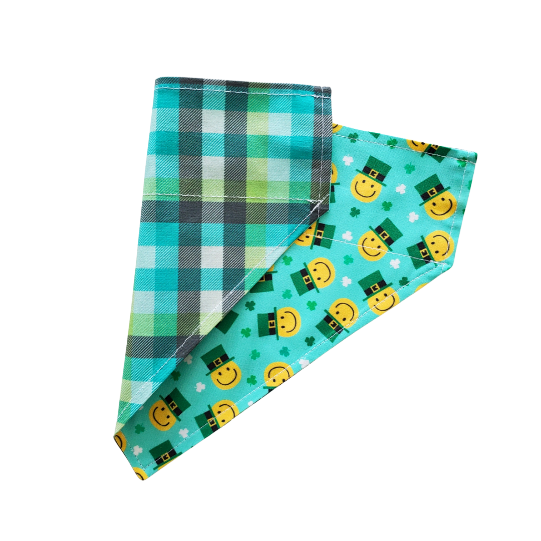 Smiley Face & Shamrocks Collar Bandana