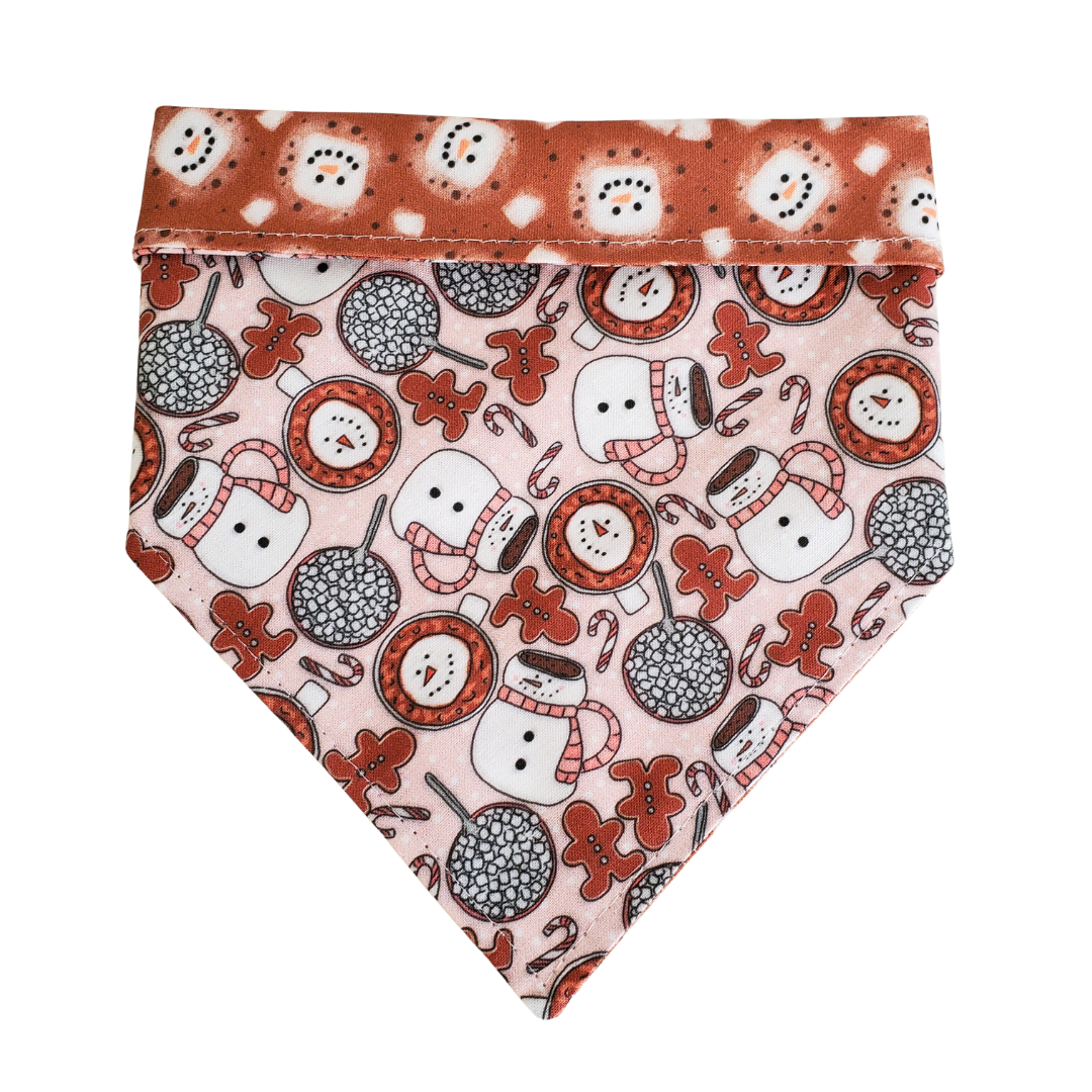 Hot Cocoa Snowman Collar Bandana