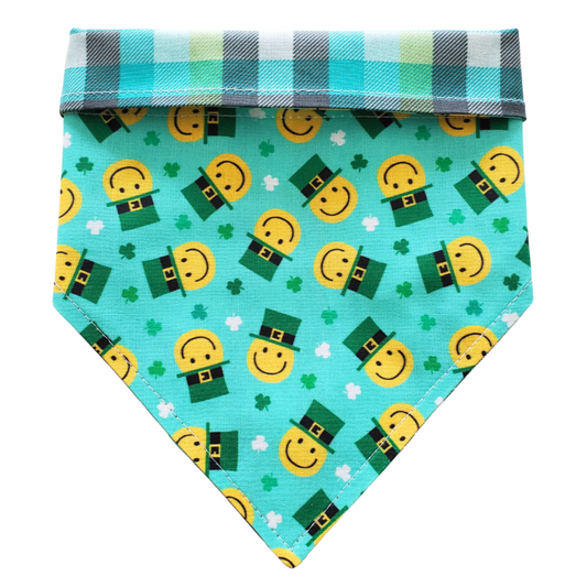 Smiley Face & Shamrocks Collar Bandana